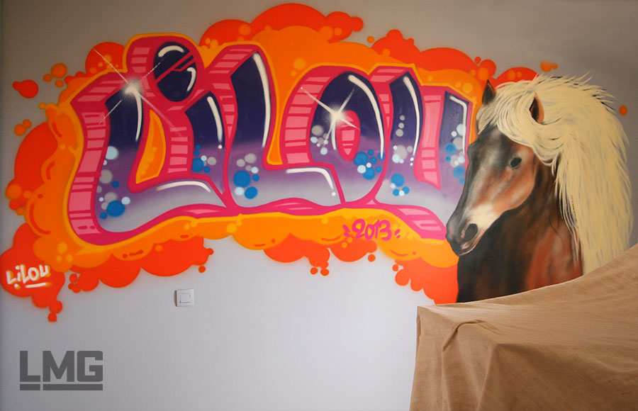 photos graffitis LMG décoration chambre enfant