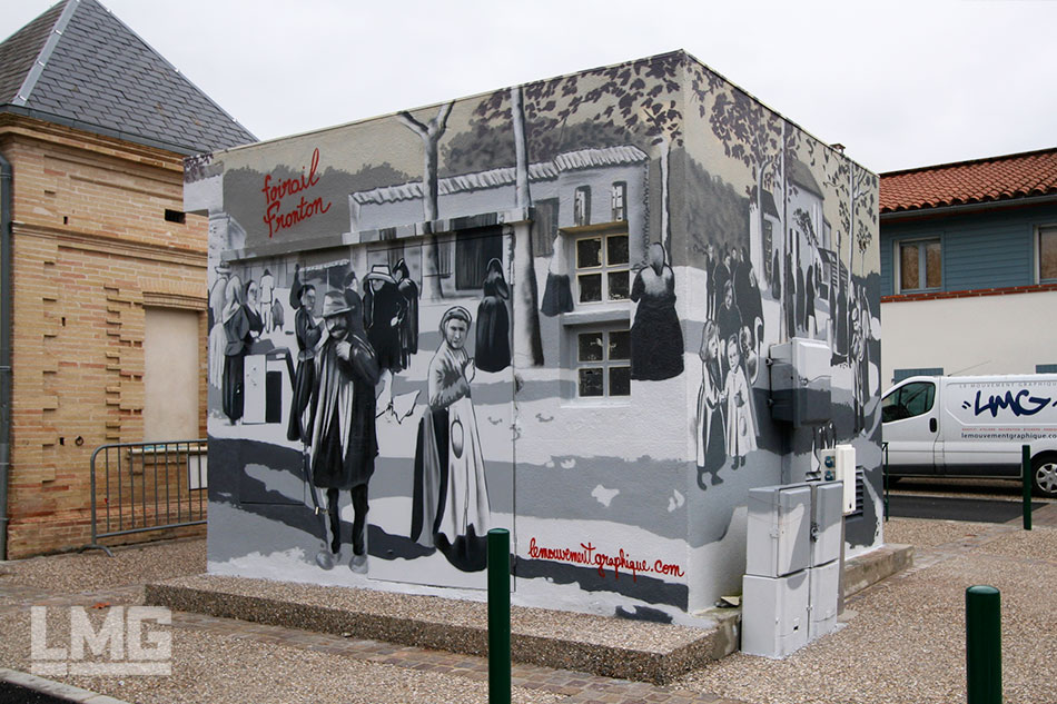 Photo de décoration graffiti trompe l'oeil compteur ERDF Fronton