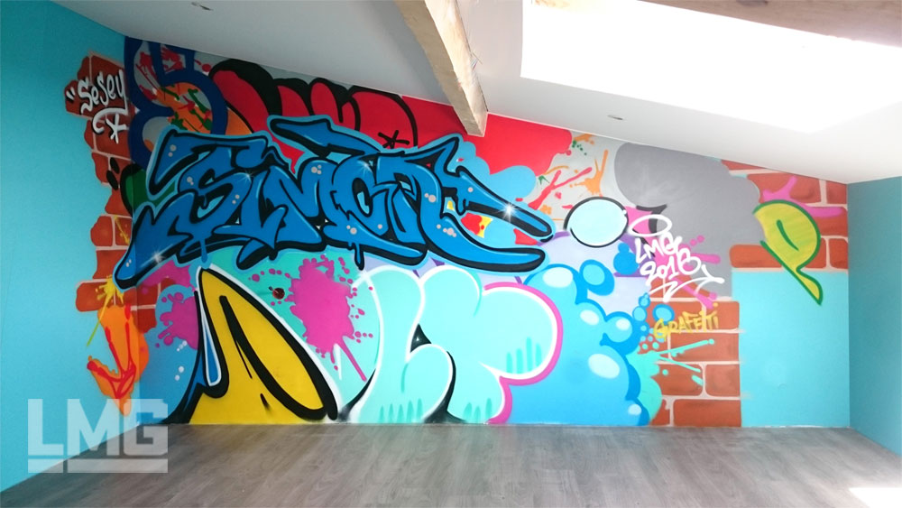 photo décoration chambre ados graffiti street art toulouse