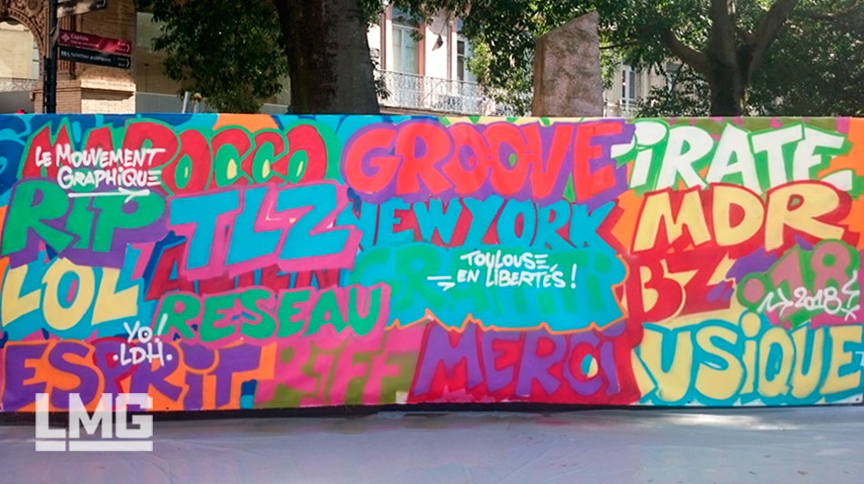 team building graffiti street-art organisation LMG Le Mouvement Graphique toulouse