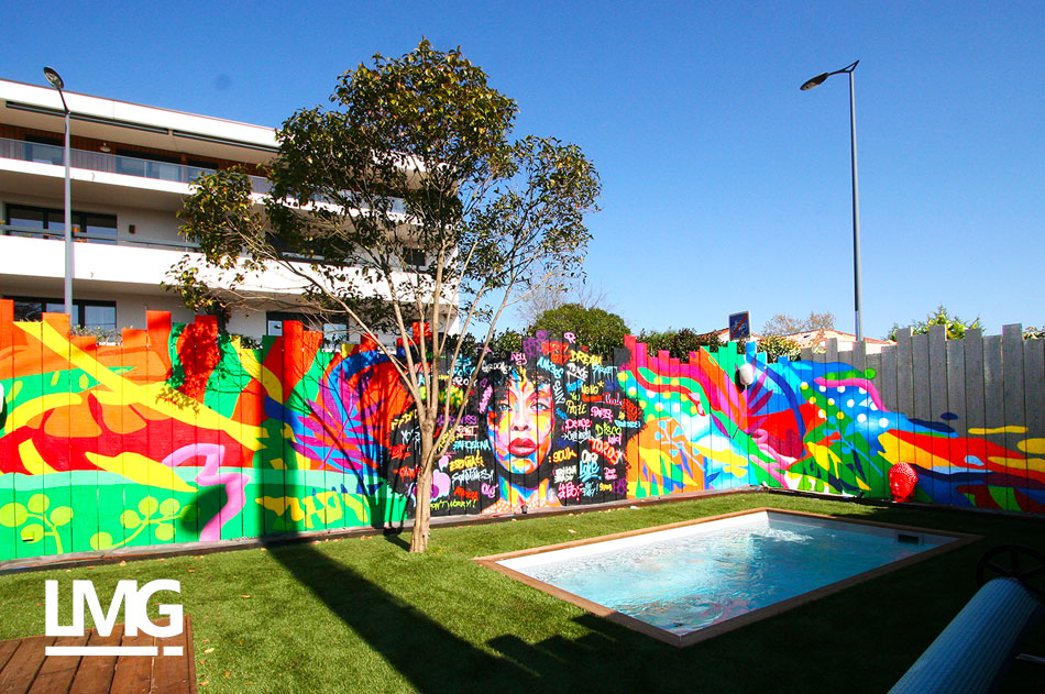 decoration graffiti artiste art urbain particulier piscine