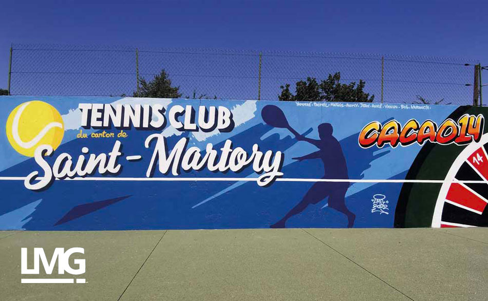 decoration peinture murale artiste graffiti tennis club saint martory