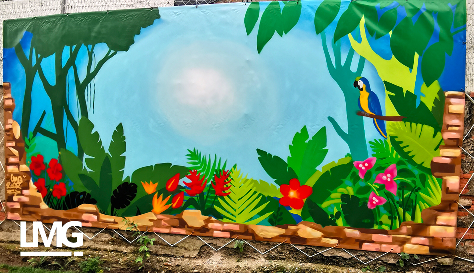 photo d'une peinture graffiti representant la jungle