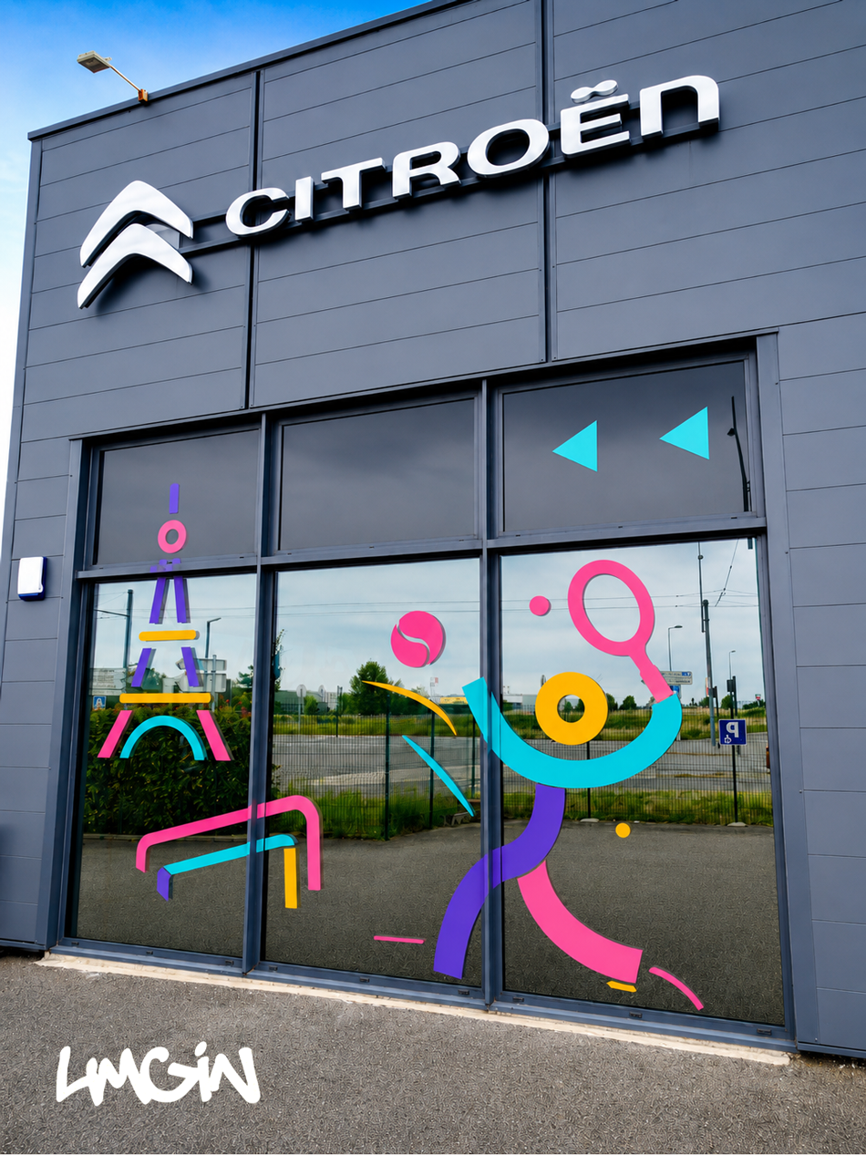 photo décoration des vitrines Citroën Beauzelle par LMGIN