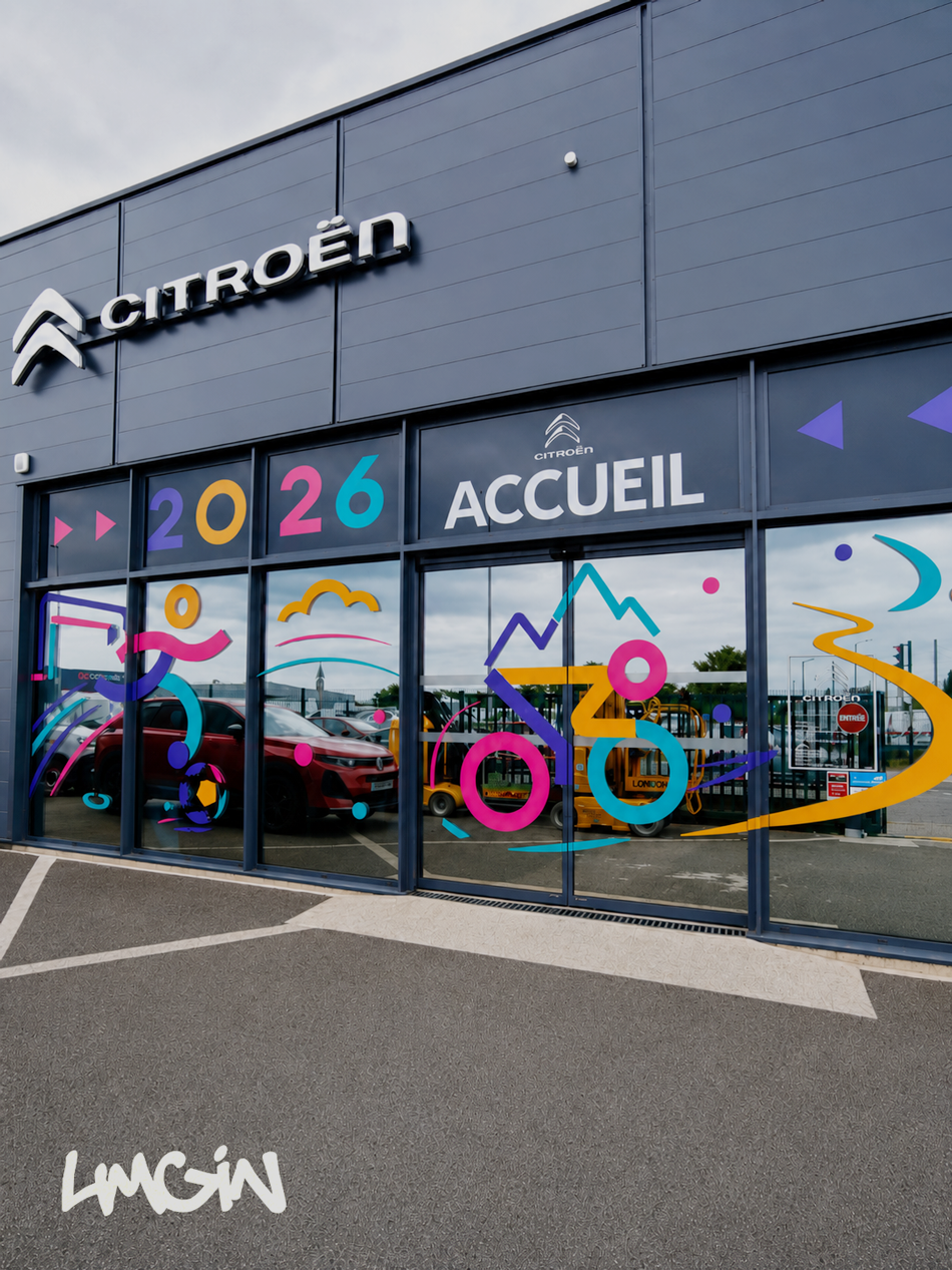 photo décoration des vitrines Citroën Beauzelle par LMGIN
