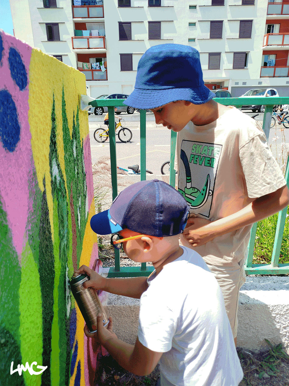 photo d'un graff réalisé pendant la journée de la nature à Castelnaudary par LMG