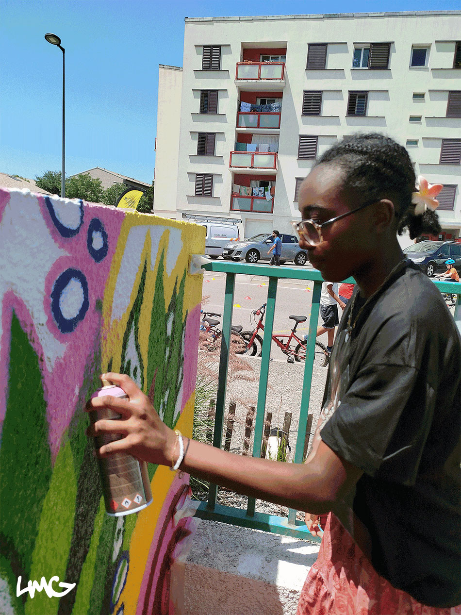 photo d'un graff réalisé pendant la journée de la nature à Castelnaudary par LMG
